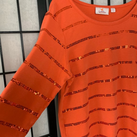Quacker Factory Tops - Quaker Factory Orange Sequin Blouse
